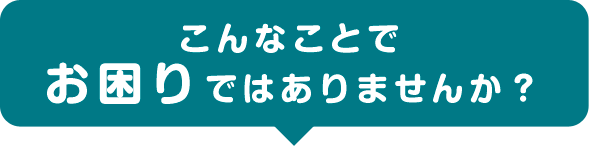 こんなことでお困りではありませんか?